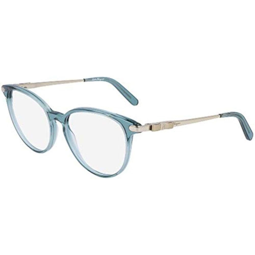 NEW Salvatore Ferragamo SF 2862 444 Crystal Acqua Eyeglasses 55mm with SF Case
